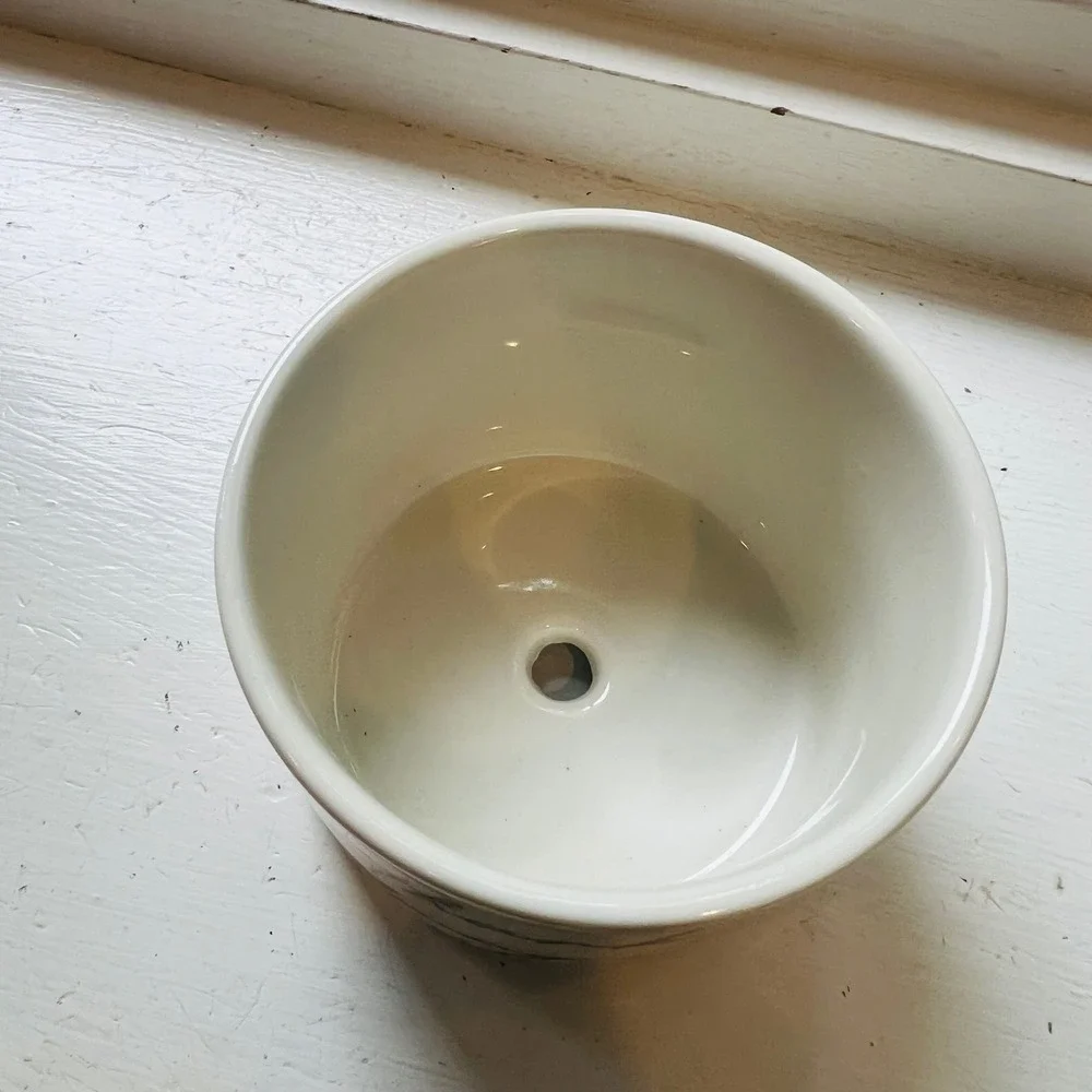 Thank You For Helping Me Grow Small Ceramic Planter Pot White Black Script